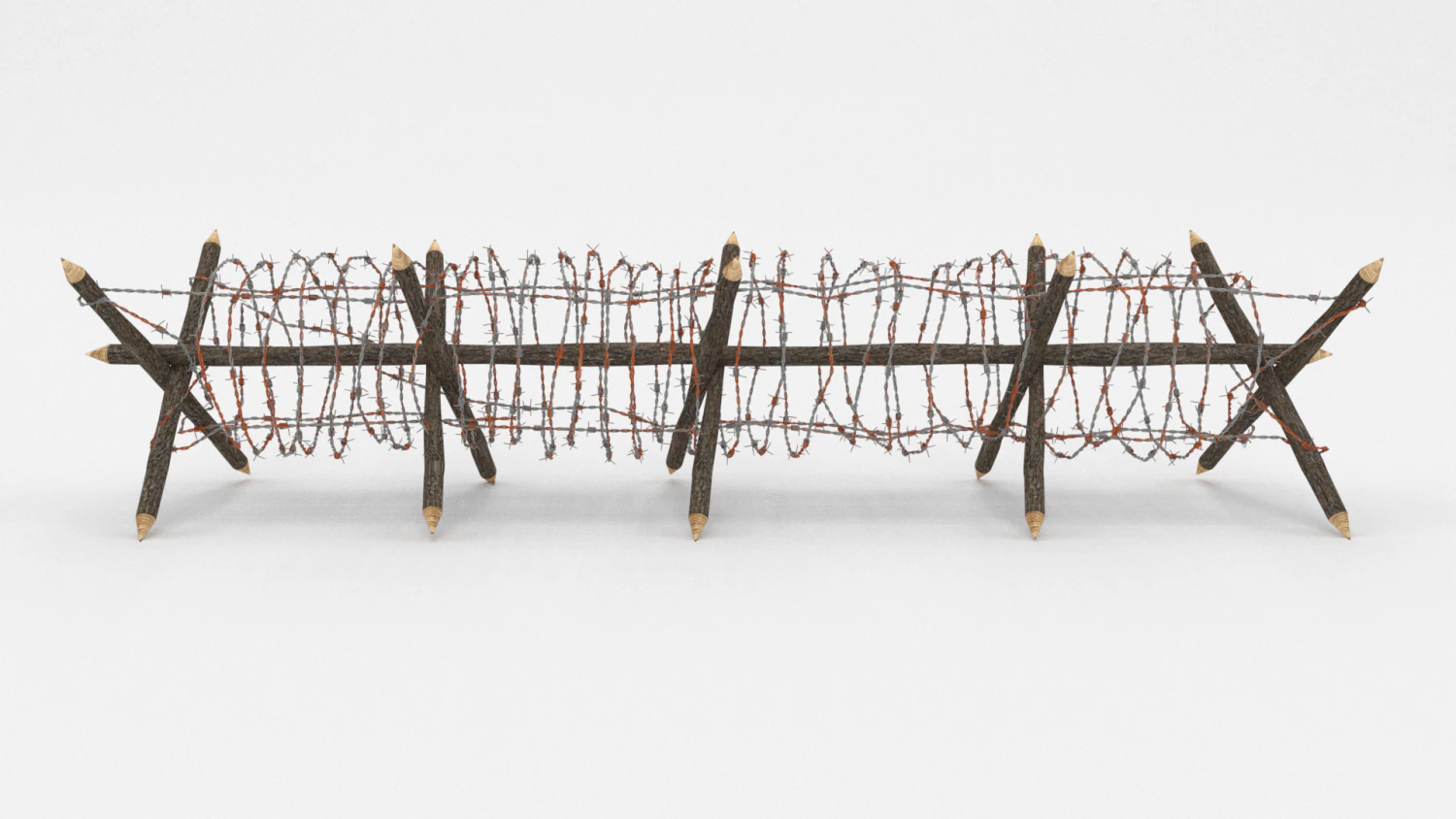 barb wire obstacle 12 3D Model .c4d .max .obj .3ds .fbx .stl .blend