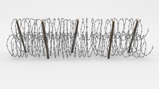 barb wire obstacle 13 3D Model .c4d .max .obj .3ds .fbx .stl .blend 