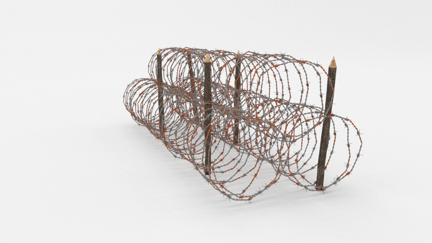 barb wire obstacle 14 3D Model .c4d .max .obj .3ds .fbx .stl .blend 
