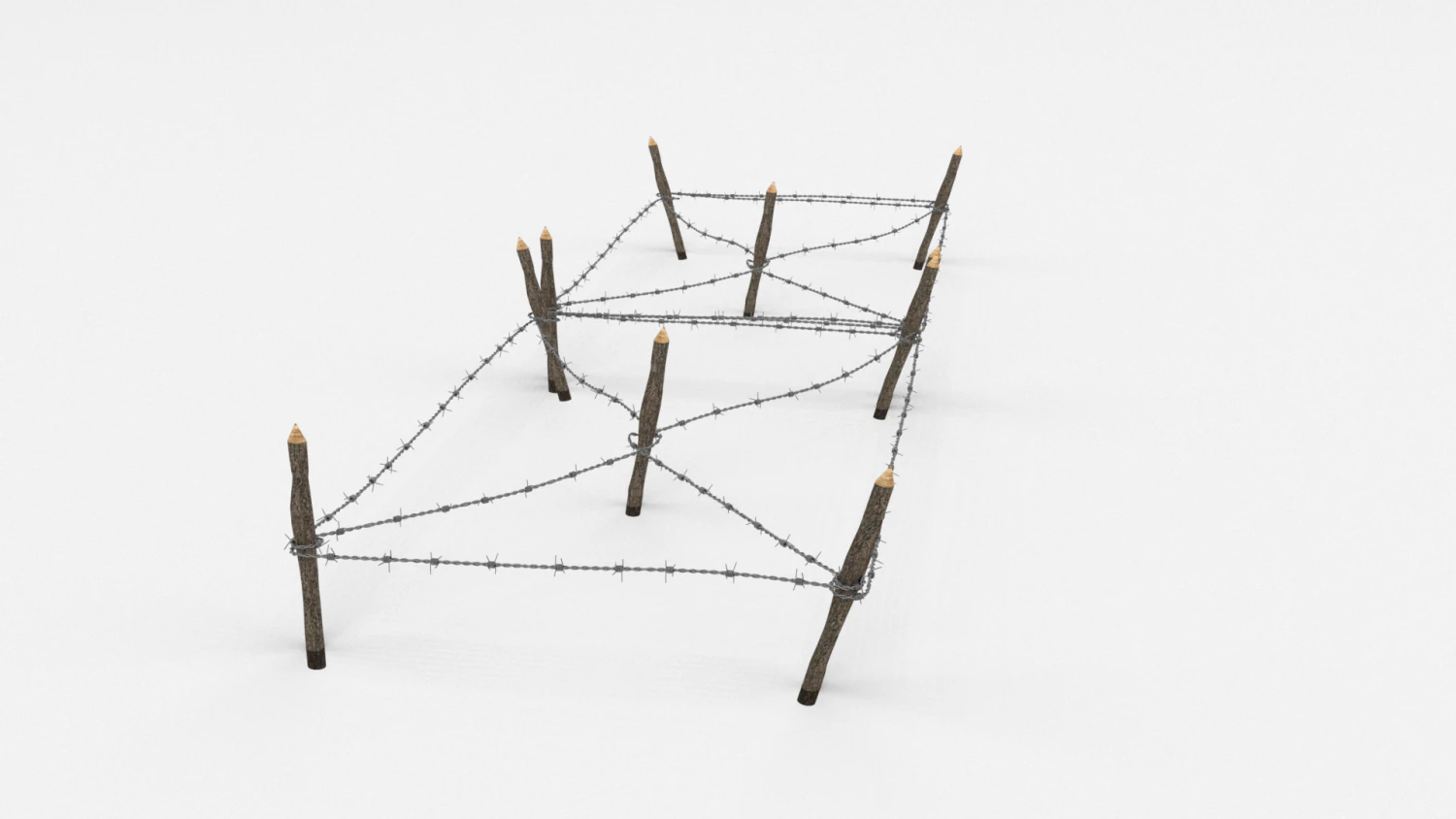 barb wire obstacle 17 3D Model .c4d .max .obj .3ds .fbx .stl .blend 