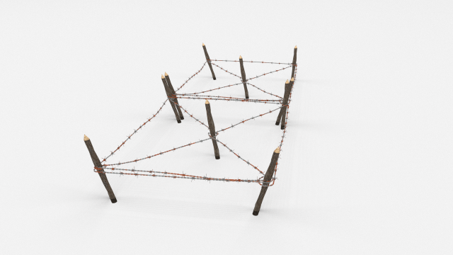 barb wire obstacle 18 3D-Modell .c4d .max .obj .3ds .fbx .stl .blend 