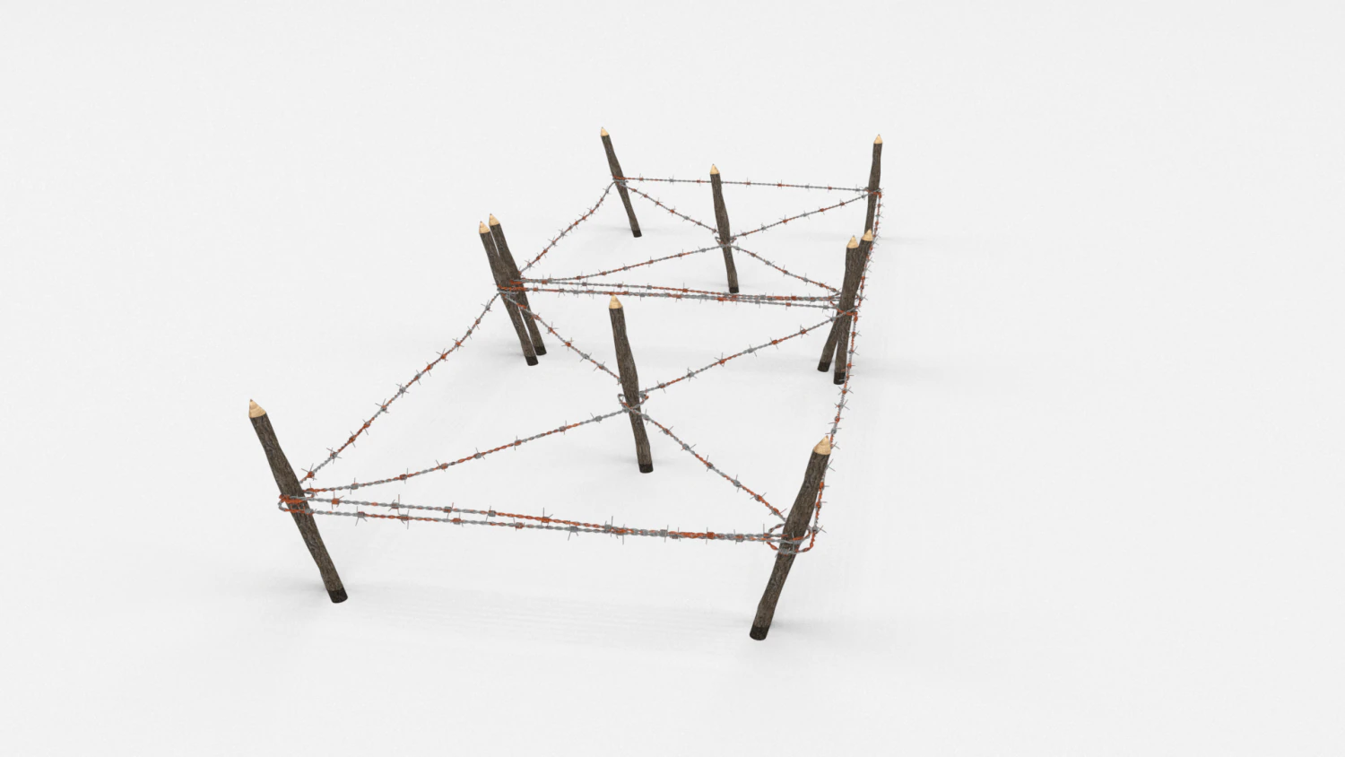 barb wire obstacle 18 3D Model .c4d .max .obj .3ds .fbx .stl .blend