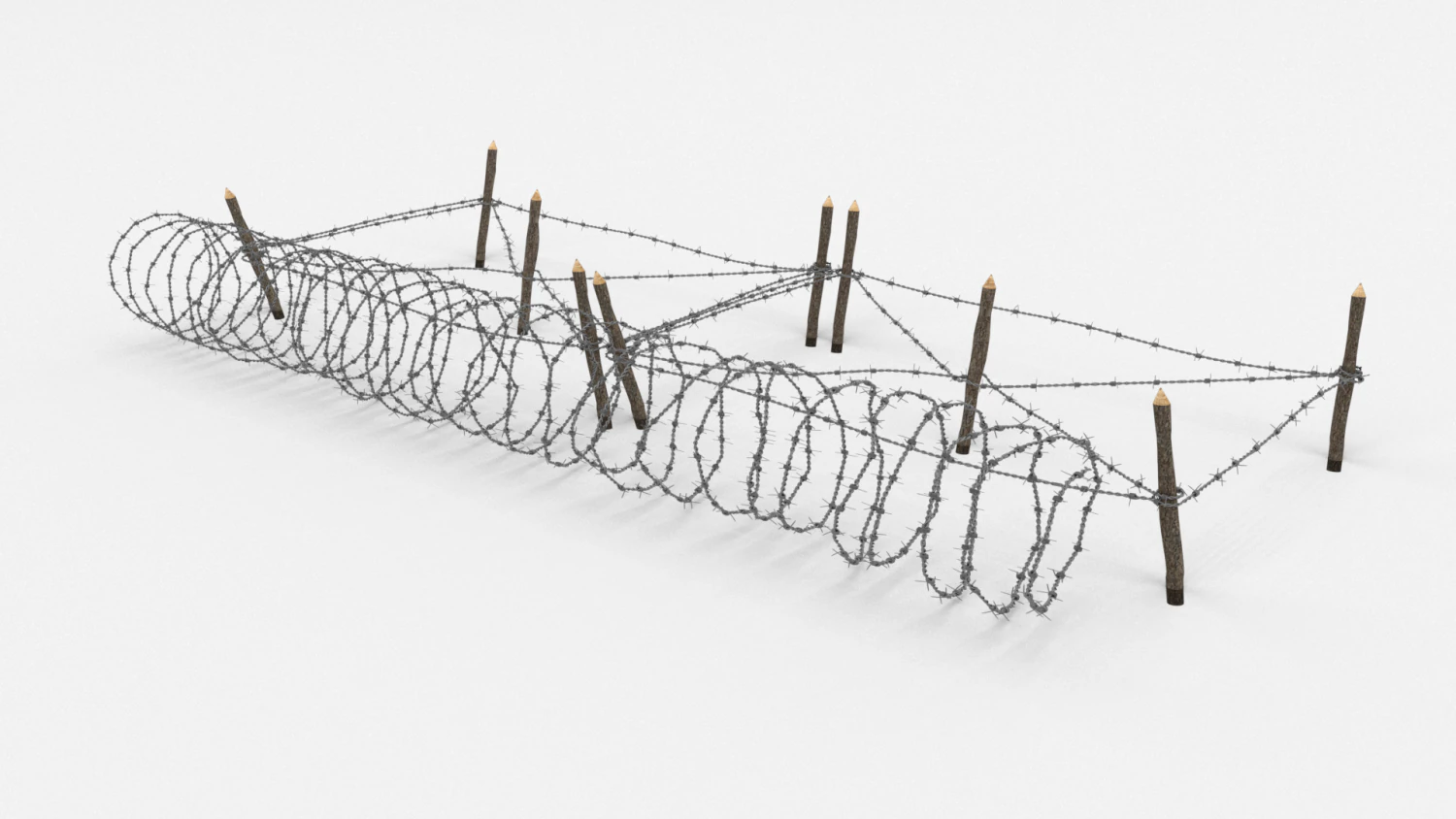 barb wire obstacle 19 3D Model .c4d .max .obj .3ds .fbx .stl .blend 