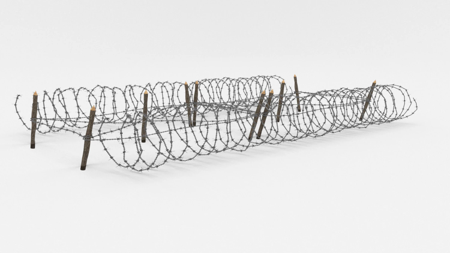 barb wire obstacle 21 3D Model .c4d .max .obj .3ds .fbx .stl .blend 