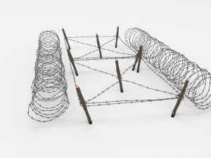 barb wire obstacle 21 3D Model