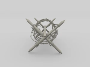 barb wire obstacle 21 3D Model