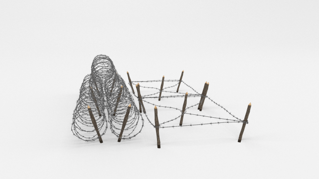 barb wire obstacle 23 3D Model .c4d .max .obj .3ds .fbx .stl .blend 