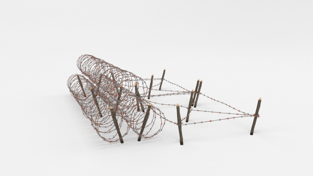 barb wire obstacle 24 3D Model .c4d .max .obj .3ds .fbx .stl .blend 