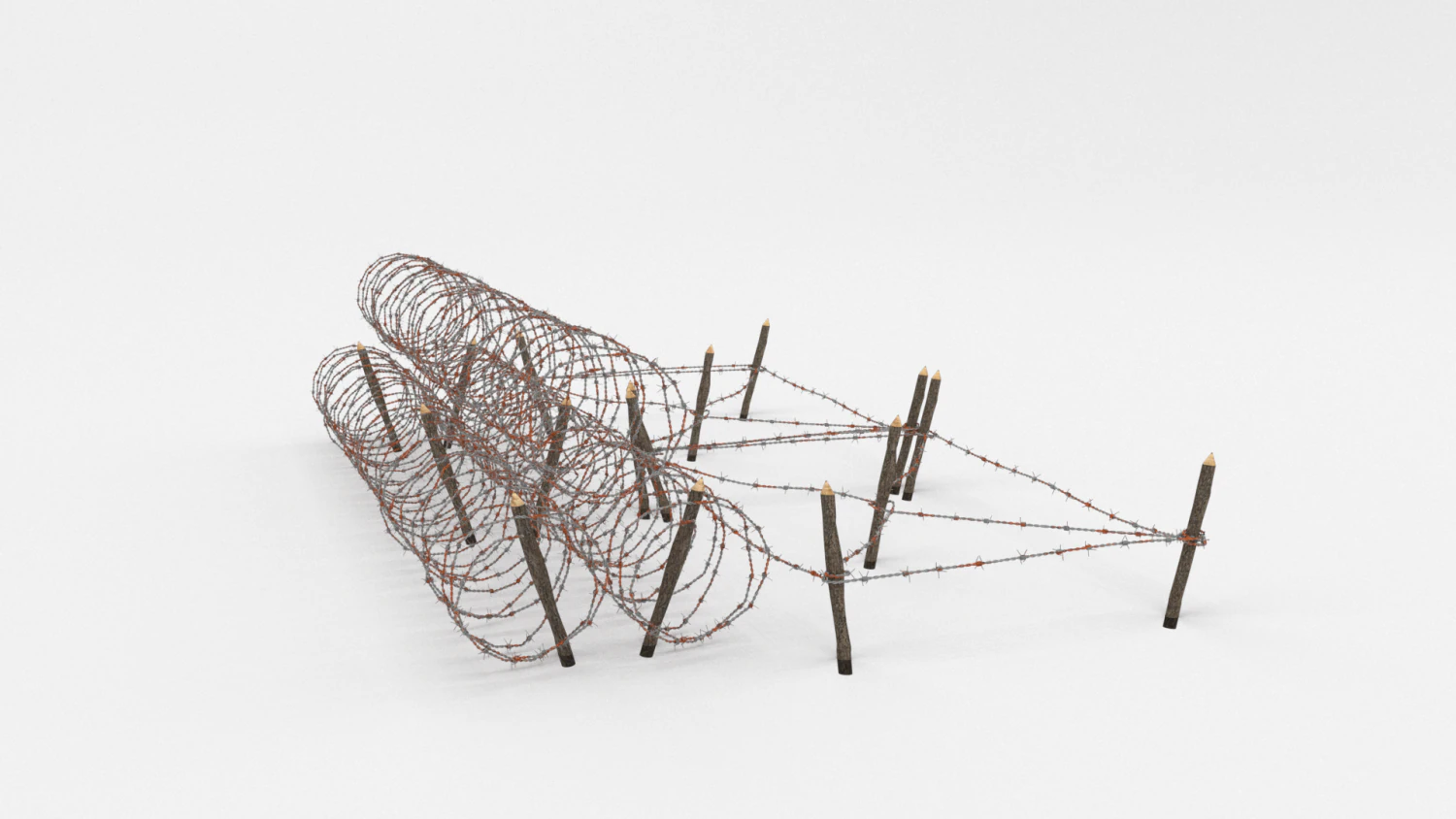 barb wire obstacle 24 3D Model .c4d .max .obj .3ds .fbx .stl .blend 