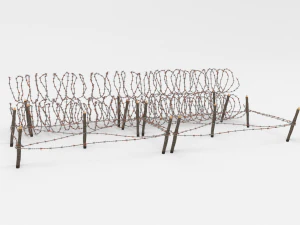 barb wire obstacle 24 3D Model