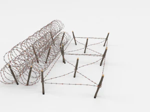 barb wire obstacle 24 3D Model