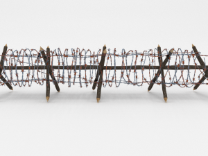 low poly barb wire obstacle 12 3D 모델