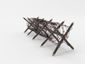 low poly barb wire obstacle 12 Model 3D