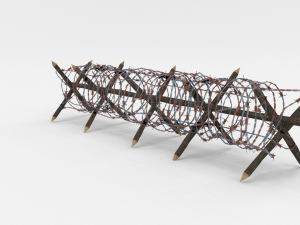 low poly barb wire obstacle 12 Model 3D