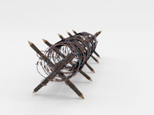 low poly barb wire obstacle 12 Model 3D