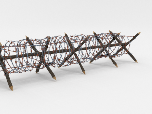 low poly barb wire obstacle 12 Model 3D