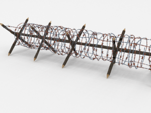 low poly barb wire obstacle 12 Model 3D