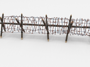 low poly barb wire obstacle 12 Model 3D