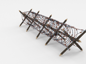 low poly barb wire obstacle 12 Model 3D