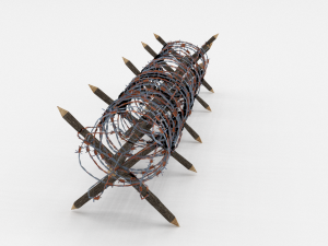 low poly barb wire obstacle 12 Model 3D