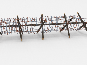 low poly barb wire obstacle 12 Model 3D