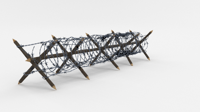low poly barb wire obstacle 11 3D Модель .c4d .max .obj .3ds .fbx .stl .blend 