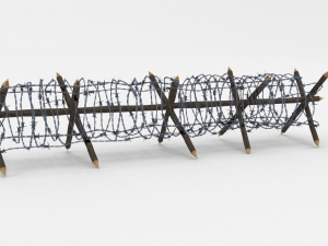 low poly barb wire obstacle 11 3D Модель