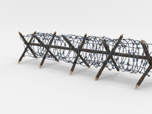 low poly barb wire obstacle 11 3D Модель