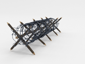 low poly barb wire obstacle 11 3D Модель