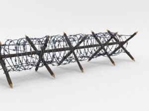 low poly barb wire obstacle 11 3D Модель