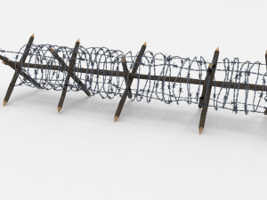 low poly barb wire obstacle 11 3D Модель