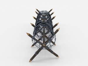 low poly barb wire obstacle 11 3D Модель