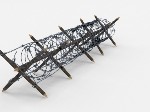 low poly barb wire obstacle 11 3D Модель