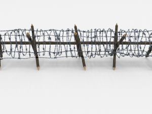 low poly barb wire obstacle 11 3D Модель