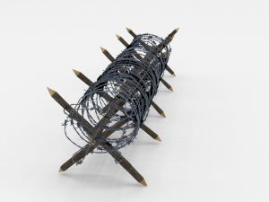 low poly barb wire obstacle 11 3D Модель