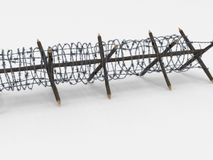 low poly barb wire obstacle 11 3D Модель
