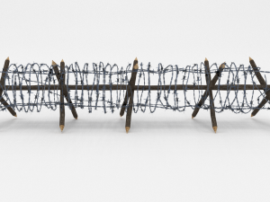 low poly barb wire obstacle 11 3D Модель