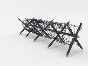 low poly barb wire obstacle 11 3D Модель