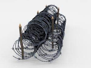 low poly barb wire obstacle 13 3D Model