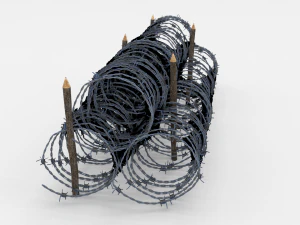 low poly barb wire obstacle 13 3D Model