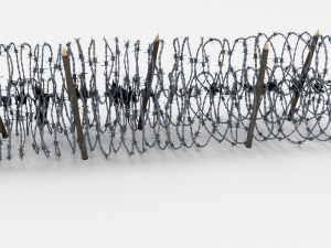 low poly barb wire obstacle 13 3D Model