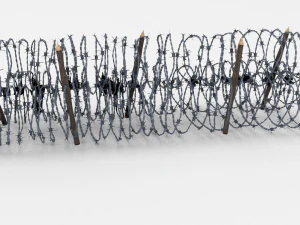 low poly barb wire obstacle 13 3D Model
