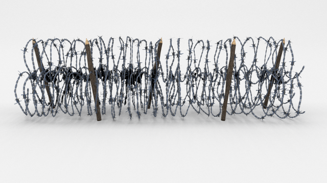 low poly barb wire obstacle 13 3D Model .c4d .max .obj .3ds .fbx .stl .blend 