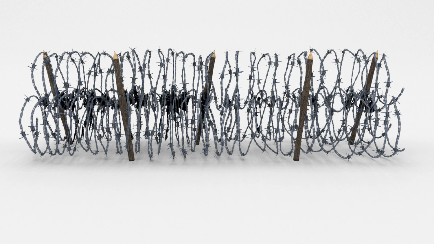 low poly barb wire obstacle 13 3D Model .c4d .max .obj .3ds .fbx .stl .blend 