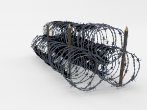 low poly barb wire obstacle 13 3D Model