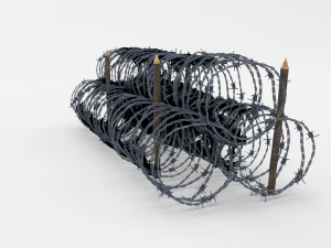 low poly barb wire obstacle 13 3D Model