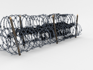 low poly barb wire obstacle 13 3D Model