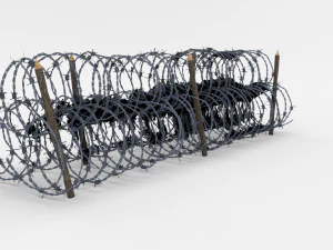 low poly barb wire obstacle 13 3D Model