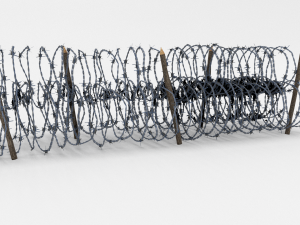 low poly barb wire obstacle 13 3D Model