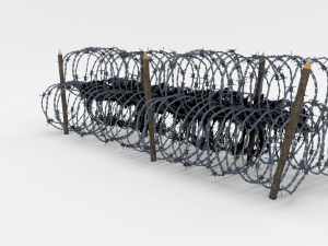 low poly barb wire obstacle 13 3D Model
